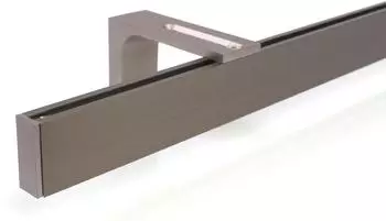 Deco-Raum Gardinenschiene nach Maß 1-lauf Loft Edelstahl-optik 180cm