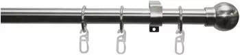 Gardinia Gardinenstangen-Set Kugel 1-Lauf &Oslash; 19 mm Edelstahloptik - 220 cm (32780)