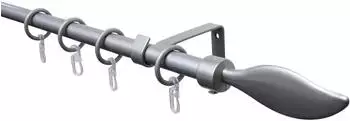 Gardinia Gardinenstangen-Set Flame 1-Lauf &Oslash; 13/16 mm Silber (5855)