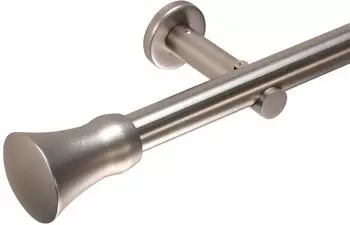 Deco-Raum Gardinenstange nach Ma&szlig; 1-Lauf Kegel &Oslash; 25mm Edelstahl-optik 100cm