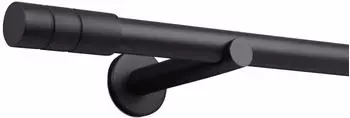 Deco-Raum Gardinenstange nach Ma&szlig; 1-Lauf Zylinder &Oslash; 25mm Schwarz 190cm