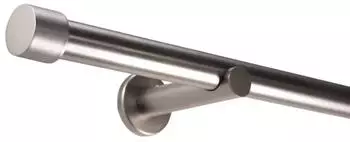 Deco-Raum Gardinenstange nach Ma&szlig; 1-Lauf Kappe &Oslash; 25mm Edelstahl-optik 200cm