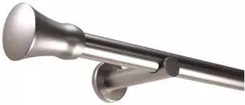 Deco-Raum Gardinenstange nach Ma&szlig; 1-Lauf Kegel &Oslash; 25mm Edelstahl-optik 140cm