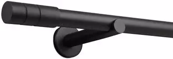 Deco-Raum Gardinenstange nach Ma&szlig; 1-Lauf Zylinder &Oslash; 25mm Schwarz 540cm