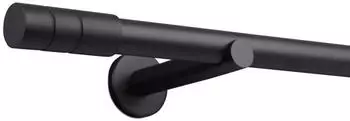 Deco-Raum Gardinenstange nach Ma&szlig; 1-Lauf Zylinder &Oslash; 25mm Schwarz 240cm