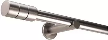 Deco-Raum Gardinenstange nach Ma&szlig; 1-Lauf Zylinder &Oslash; 25mm Edelstahl-optik 360cm