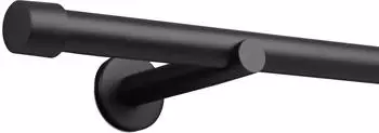 Deco-Raum Gardinenstange nach Ma&szlig; 1-Lauf Kappe &Oslash; 25mm Schwarz 240cm