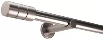 Deco-Raum Gardinenstange nach Ma&szlig; 1-Lauf Zylinder &Oslash; 25mm Edelstahl-optik 240cm