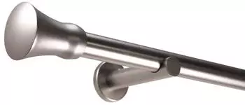 Deco-Raum Gardinenstange nach Ma&szlig; 1-Lauf Kegel &Oslash; 25mm Edelstahl-optik 360cm