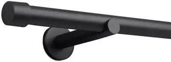 Deco-Raum Gardinenstange nach Ma&szlig; 1-Lauf Kappe &Oslash; 25mm Schwarz 130cm