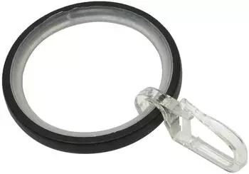 Gardinia Gardinenringe-Set Denver für Ø 25 mm Schwarz Matt 10-teilig