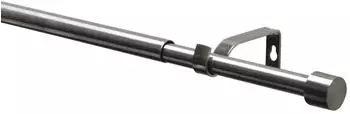 Gardinia Gardinenstangen-Set Kos Cap 1-Lauf &Oslash; 19/16 mm Edelstahl-Optik - 190 - 340 cm (36779)