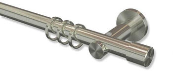Interdeco Gardinenstangen Edelstahl-Optik 20mm Platon Santo 160cm (10203111-1639)