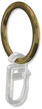 Interdeco Gardinenringe/Metall Ringe Messing-Antik für 16mm Gardinenstangen 10 Stück (1115501-1095)