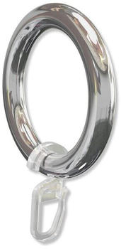 Interdeco Kunststoff Ringe Chrom für 28mm Gardinenstangen 20 Stück (1128501-2012)