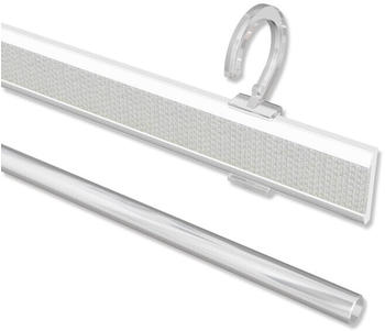 Interdeco Paneelwagen für Gardinenstangen 16-20mm aus Aluminium weiß Easyclip mit Klettband kürzbar 45cm (1620724-0432)
