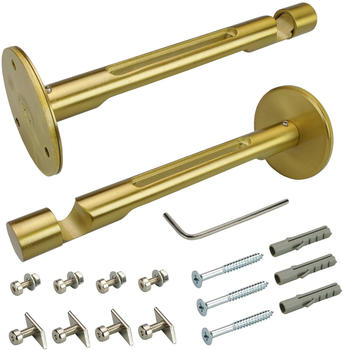 Liedeco Kombiträger Gardinenschienen für Gardinenstangen und Flächenvorhangschienen 16 mm goldfarben (41552719)