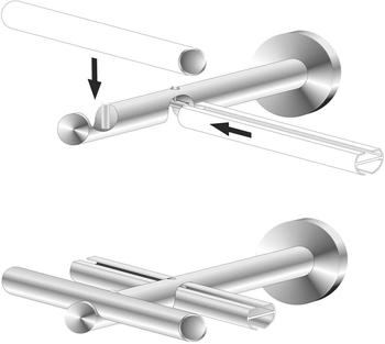 Liedeco Kombiträger Gardinenstangen für Gardinenstangen 16 mm silberfarben (93908714)