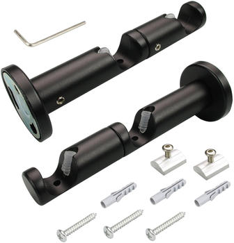 Liedeco Kombiträger Gardinenstangen Innenlaufprofil 16 mm schwarz (89018832)