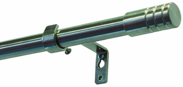 Gardinia Gardinenstange Zylinder edelstahloptik 16mm ausziehbar 120-210cm (30950)