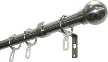Gardinia Gardinenstangen Set Metall 19mm 1-läufig Kugel 160cm