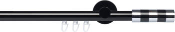 Liedeco Innenlaufgarnitur 20mm Piano Murcia 2mm 1-läufig Gardinenstange Komplett schwarz 120cm