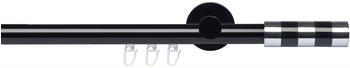 Liedeco Innenlaufgarnitur 20mm Piano Murcia 2mm 1-läufig Gardinenstange Komplett schwarz 160cm