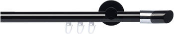Liedeco Innenlaufgarnitur 20mm Piano Gibraltar 2mm 1-läufig Gardinenstange Komplett schwarz 120cm