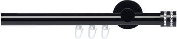 Liedeco Innenlaufgarnitur 20mm Piano Miami 2mm 1-läufig Gardinenstange Komplett schwarz 120cm