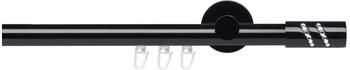 Liedeco Innenlaufgarnitur 20mm Piano Boston 2mm 1-läufig Gardinenstange Komplett schwarz 120cm