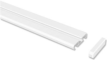 Interdeco Aluminium Vorhangschiene 1-/2-läufig weiß Slimline 480cm (geteilt) (1520003-4832)