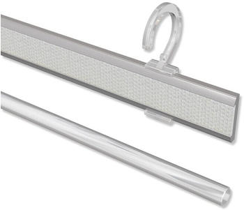 Interdeco Paneelwagen für Gardinenstangen 16-20mm aus Aluminium silber-grau Easyclip mit Klettband kürzbar 90cm (1620724-0933)
