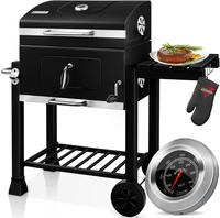 Grill Grillwagen Bbq Smoker Xl Holzkohlegrill Mit Deckel, R&auml;dern, Edelstahl-griff,