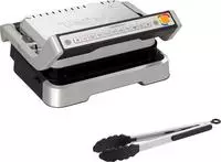 Tefal OptiGrill 2in1 GC773D10, Edelstahl, Metall, Rechteckig, Tasten, Drehregler,