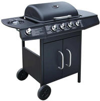 vidaXL Gasgrill 4+1 Brenner Schwarz
