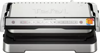 Tefal OptiGrill Kontaktgrill 34 x 19 x 46 cm Edelstahl Schwarz / Silber (GC782D10)