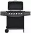 vidaXL Gasgrill inkl. 6 Brennern Stahl schwarz