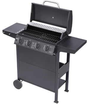 El Fuego San Jose 4 Brenner Gasgrill 114 x 101,5 x 51 cm Schwarz (AY0206) – Gusseisen-Gehäuse und praktisches Zubehör für Grillabende