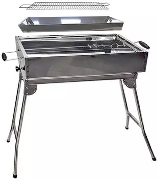 Grillpeter Mangal Kairat Schaschlikgrill mit Grillrost Edelstahl (8001696)