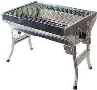 Schaschlik Grill Mangal Angler, rostfrei mit Klappbeinen, Edelstahl, Holzkohlegrill,