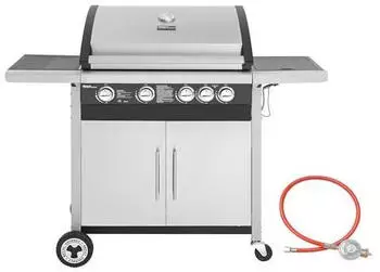Royal Gourmet Royal Gourmet 4+1 Edelstahlbrenner Grillwagen mit Unterschrank silber (GE4001S-G)