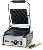 Hendi Kontaktgrill Panini, 263600, 1800 Watt, gerillte & glatte Gusseisen...
