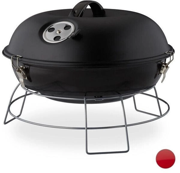 Relaxdays Portable charcoal barbecue 36 cm black
