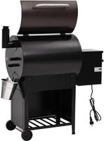 vidaXL Pelletgrill mit Schornstein Schwarz 104 cm Eisen