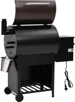 vidaXL Pelletgrill mit Schornstein Schwarz 104 cm Eisen