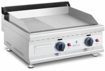 Royal Catering Double burner stainless steel gas plancha 60 x 40 cm