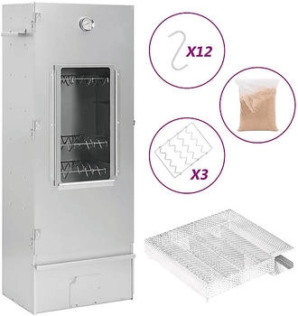 vidaXL Räucherofen mit Kaltrauchgenerator Verzinkter Stahl (3200762)