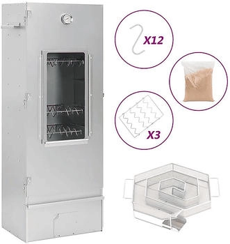 vidaXL Räucherofen mit Kaltrauchgenerator Verzinkter Stahl (3200754)