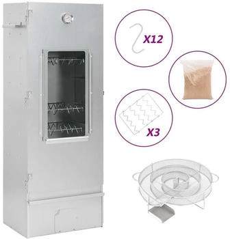 vidaXL Räucherofen mit Kaltrauchgenerator Verzinkter Stahl (3200750)