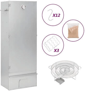 vidaXL Räucherofen mit Kaltrauchgenerator Verzinkter Stahl (3200752)
